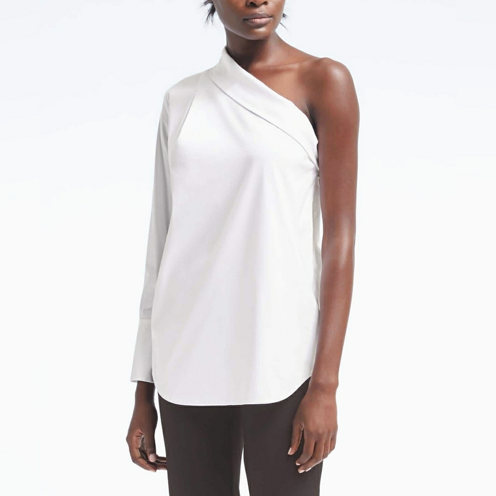 NWT Banana Republic One Shoulder Dress Shirt Sz 0